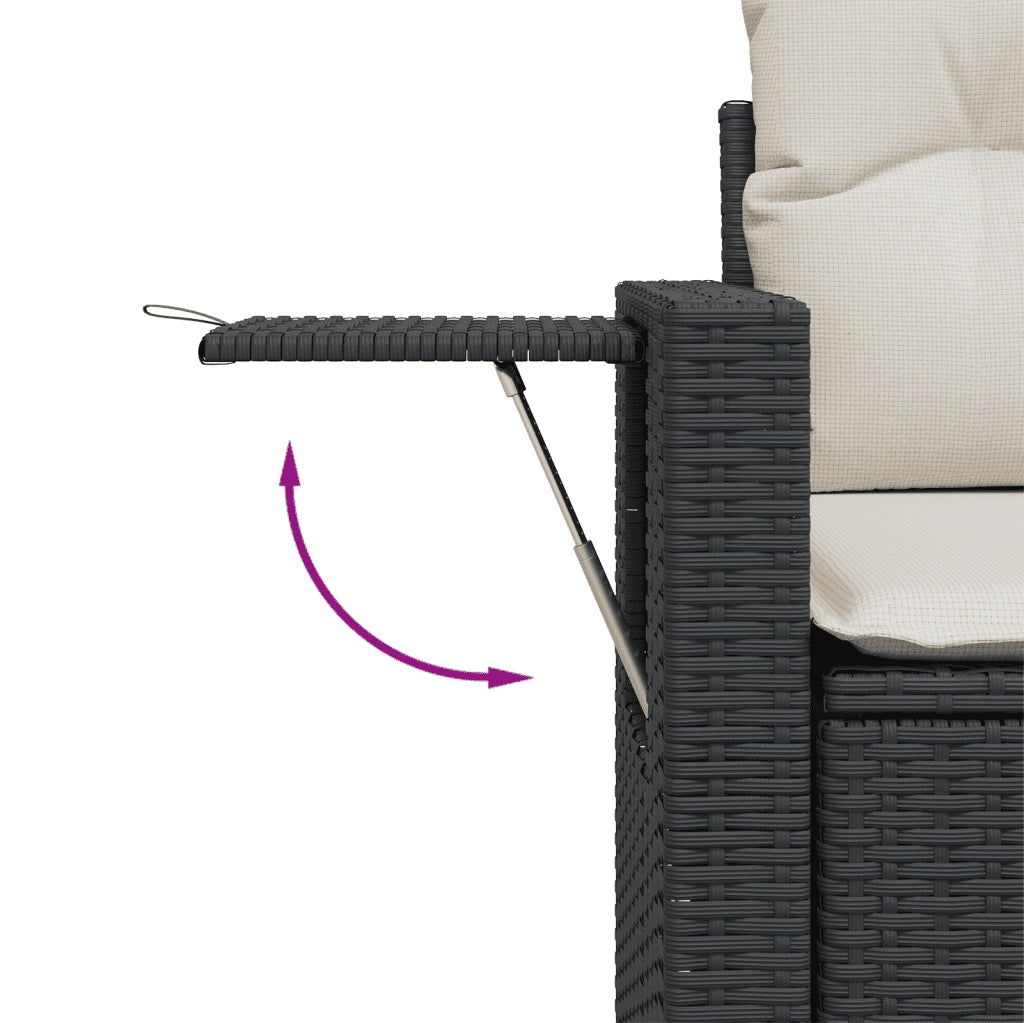Set Divani da Giardino 5 pz con Cuscini in Polyrattan Nero 3263772