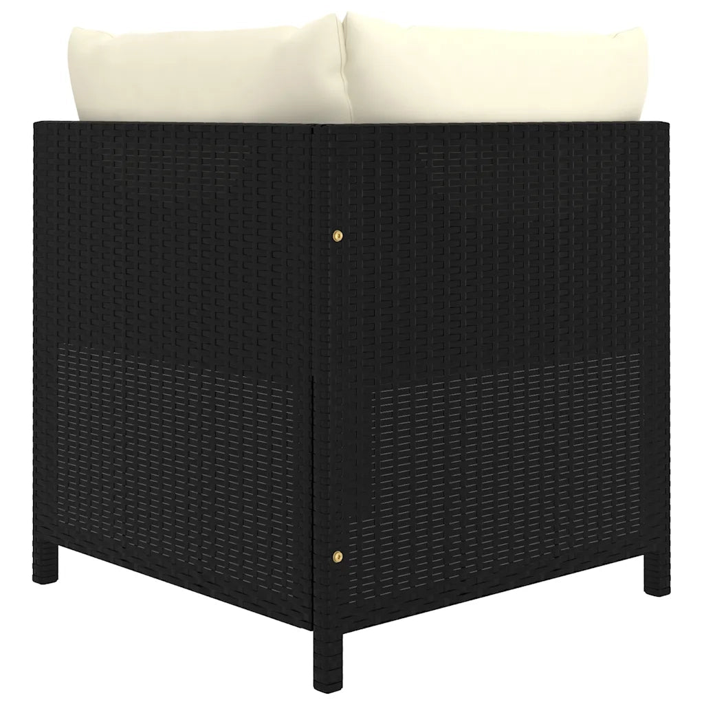 Set Divani da Giardino 11 pz con Cuscini in Polyrattan Nero 3059802