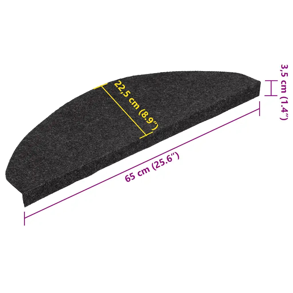 Tappetini Autoadesivi per Scale 10 pz | Gradini per Scale Neri 65x22,5x3,5 cm