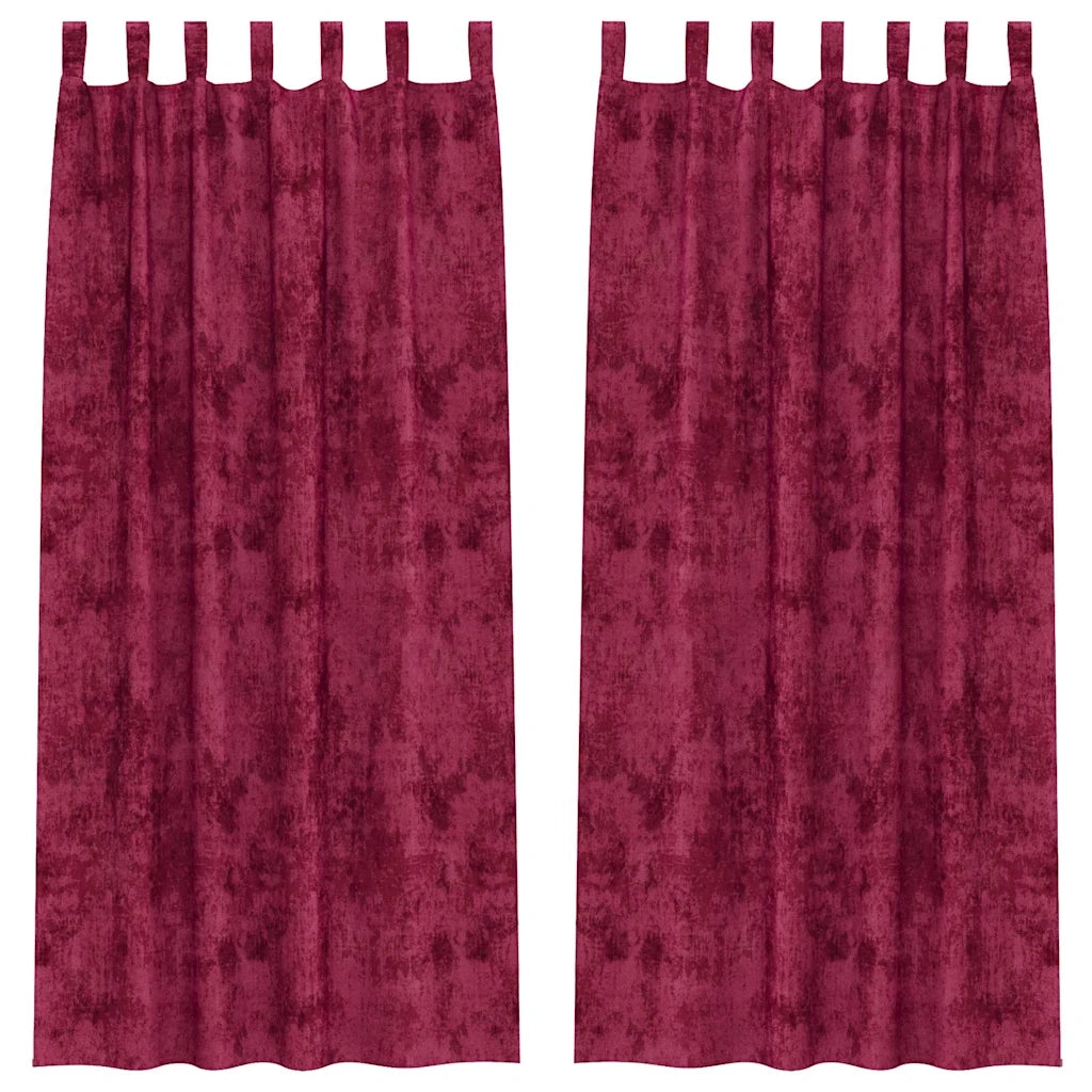 Tende in Velluto 2 pcs Rosso vino 245 x 140 cm Velluto 4107716