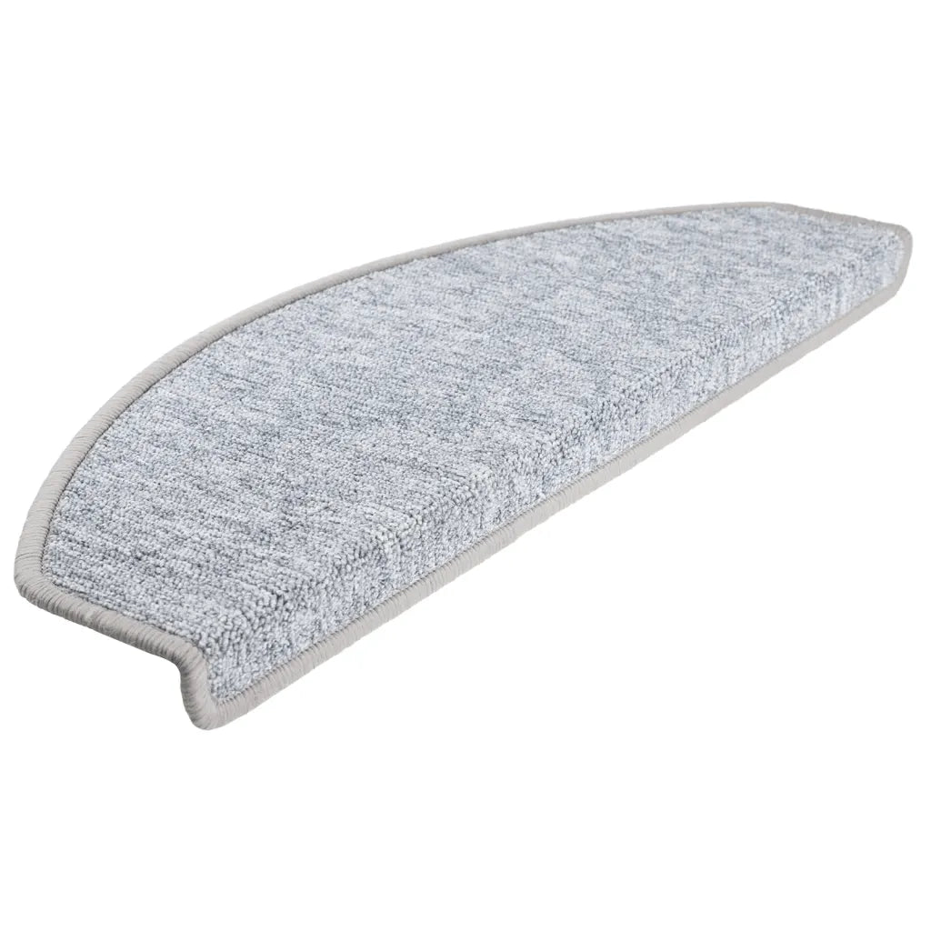 Tappetini per scale 10 pz 65x24x4 cm Grigio chiaro Semicircolari Grandi 149757