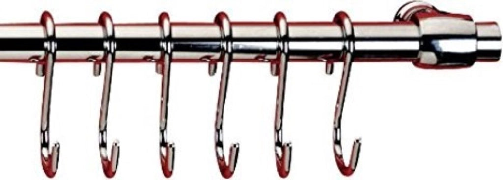 Barra Cromata Cm 80 + 6 Ganci Cromati A S Lonard - Metaltex