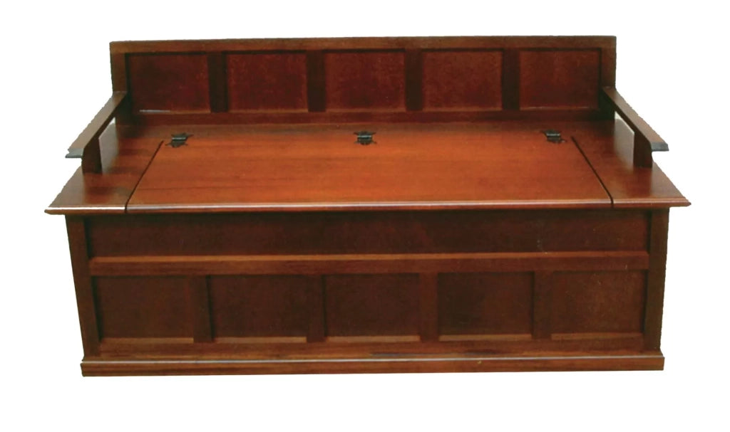 Cassapanca spagnola in legno tinta noce l.120 p.45 h.60 - Mobili 2G