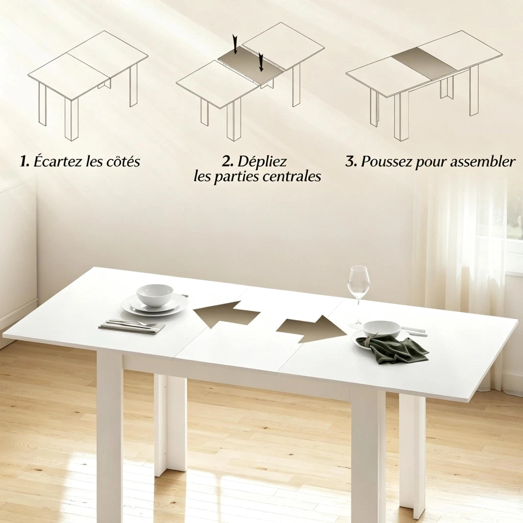 Tavolo da pranzo - moderno - estraibile con prolunga - design versatile - solo tavolo