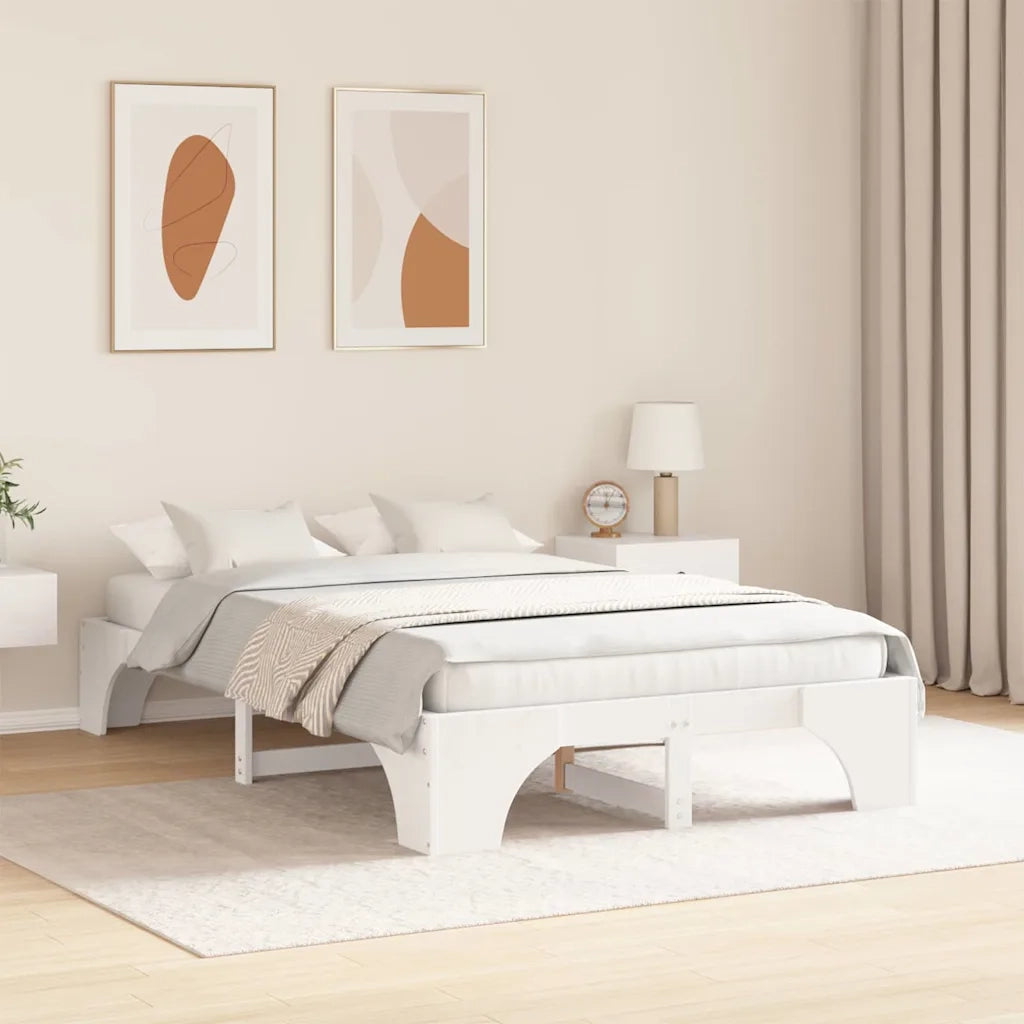 Struttura del letto Bianco 120 x 200 cm Pino massello