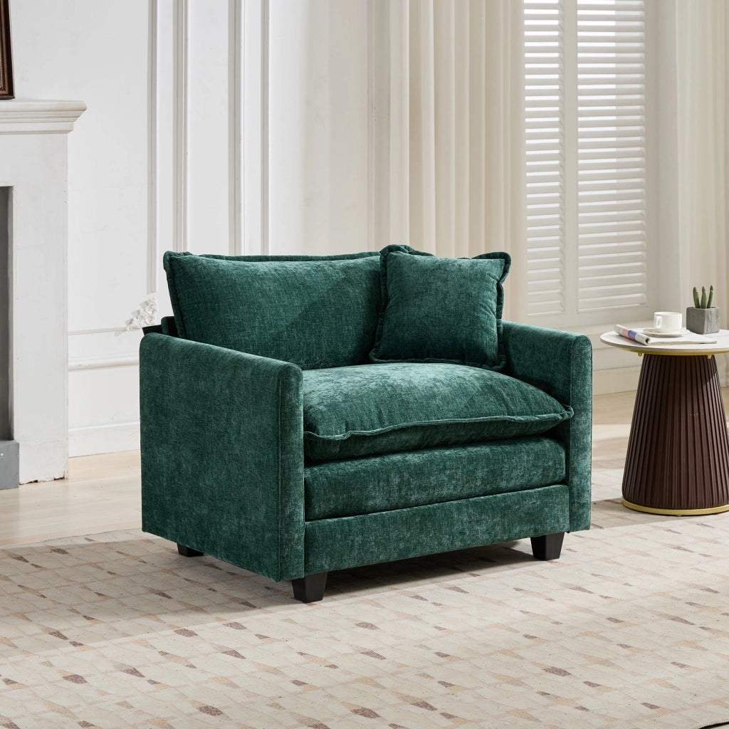 Divano 1 Posto in Tessuto Chenille ¨C Xylo ¨C Verde