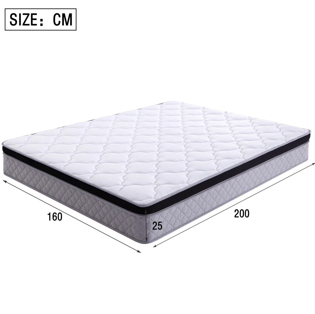 Materasso a molle insacchettate ergonomico 25 cm; bianco