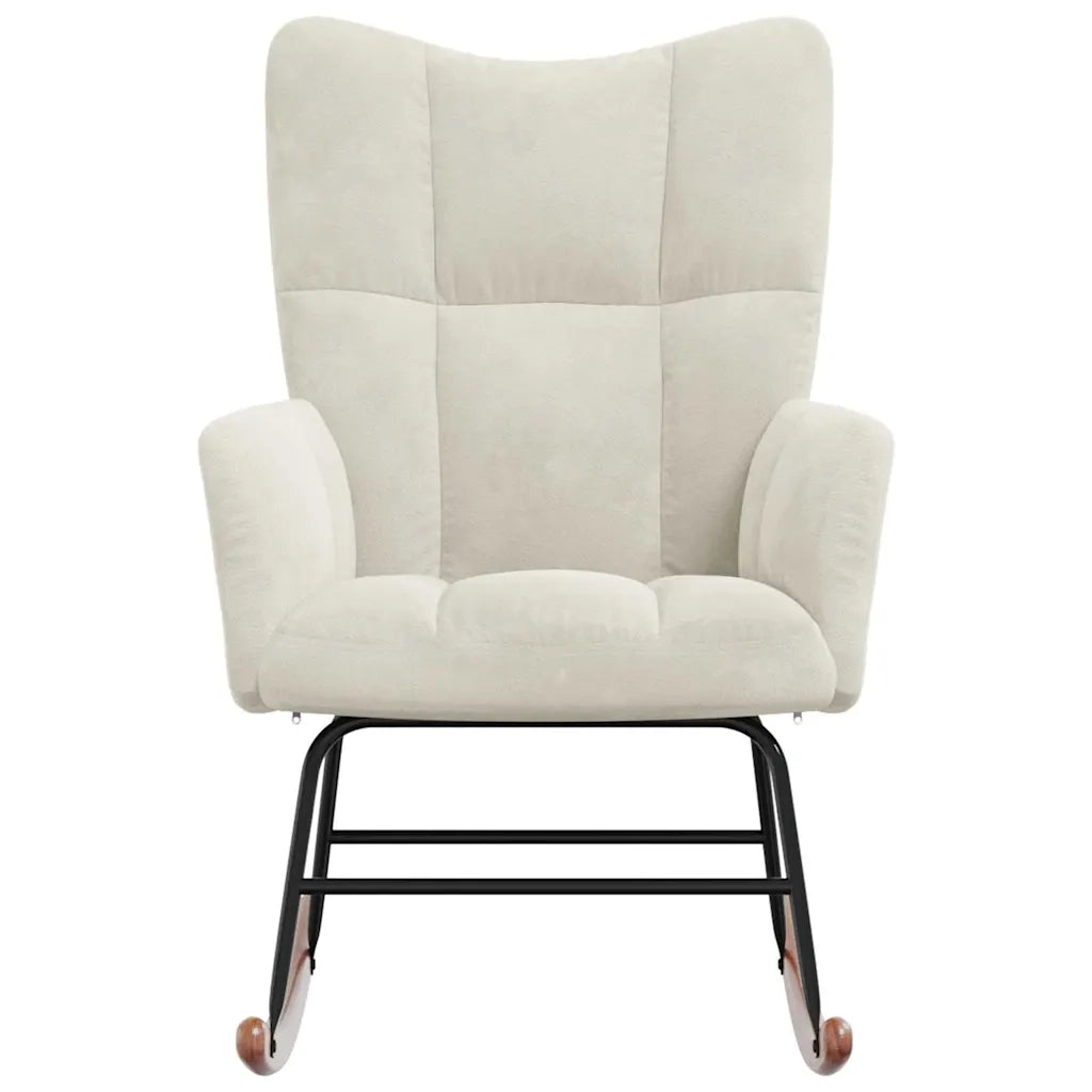 Sedia a Dondolo Crema in Velluto 328148