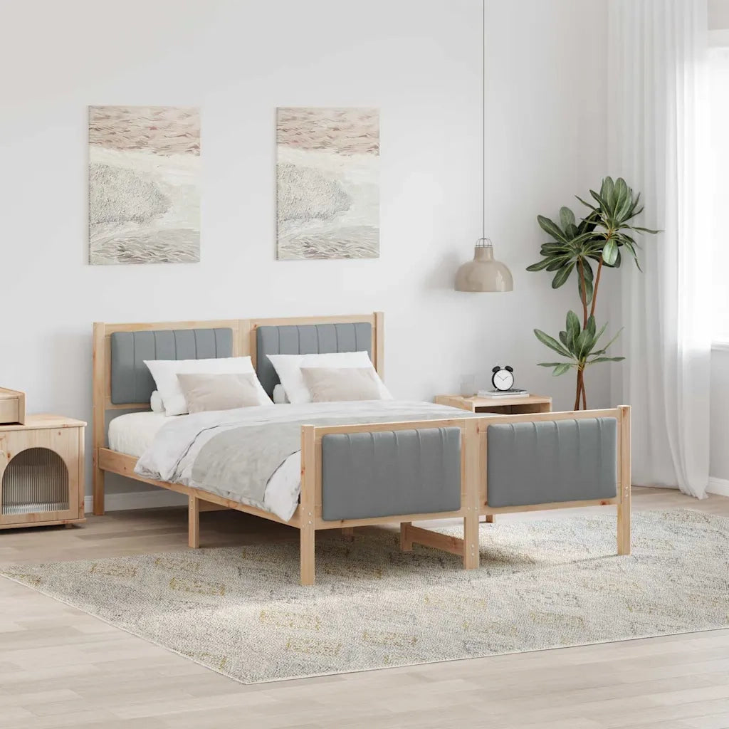 Struttura del Letto Marrone e grigio chiaro 140 x 190 cm