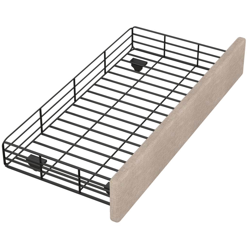 Letto imbottito 90x200 cm con cassetti, design elegante e testata regolabile