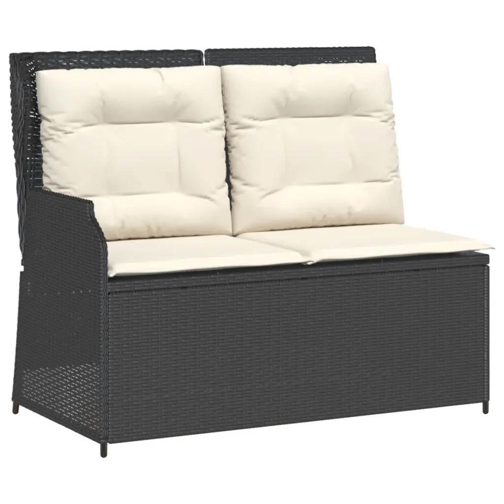 Set Divani da Giardino 3 pz con Cuscini Nero in Polyrattan 3262101