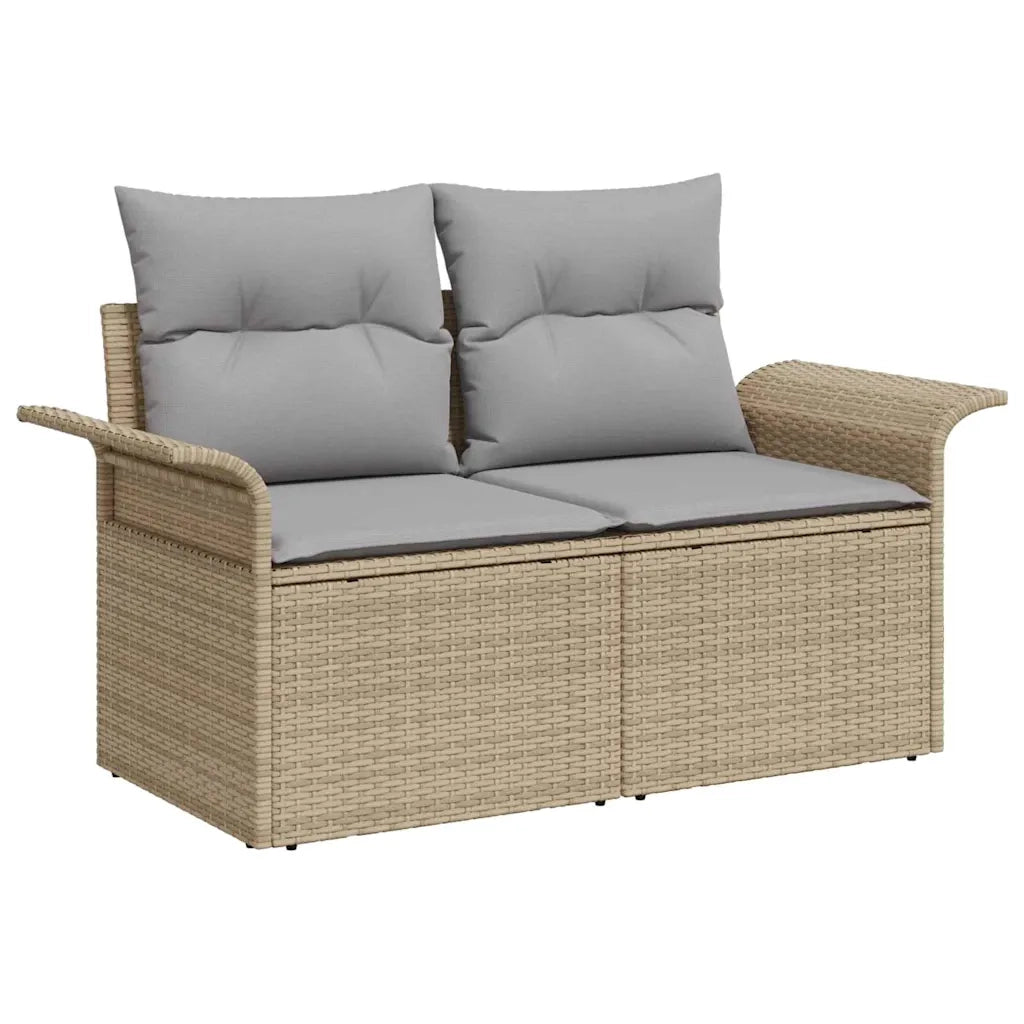 Set Divano da Giardino con cuscino 9 pcs Beige polyrattan 3347308