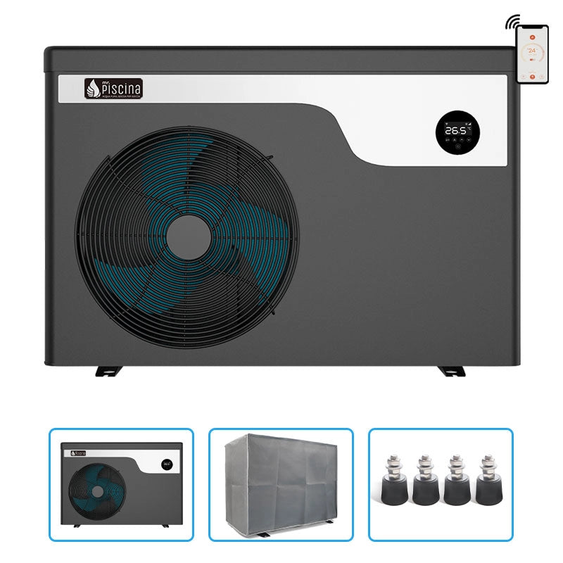 Pompa Di Calore Full Inverter Per Piscina Fino A 65 M³ Mr. Smart By Mr. Piscina® Con Copertura Protettiva E Piedini Antivibrazione
