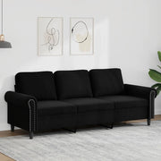 Divano a 3 Posti Nero 180 cm in Velluto 359544
