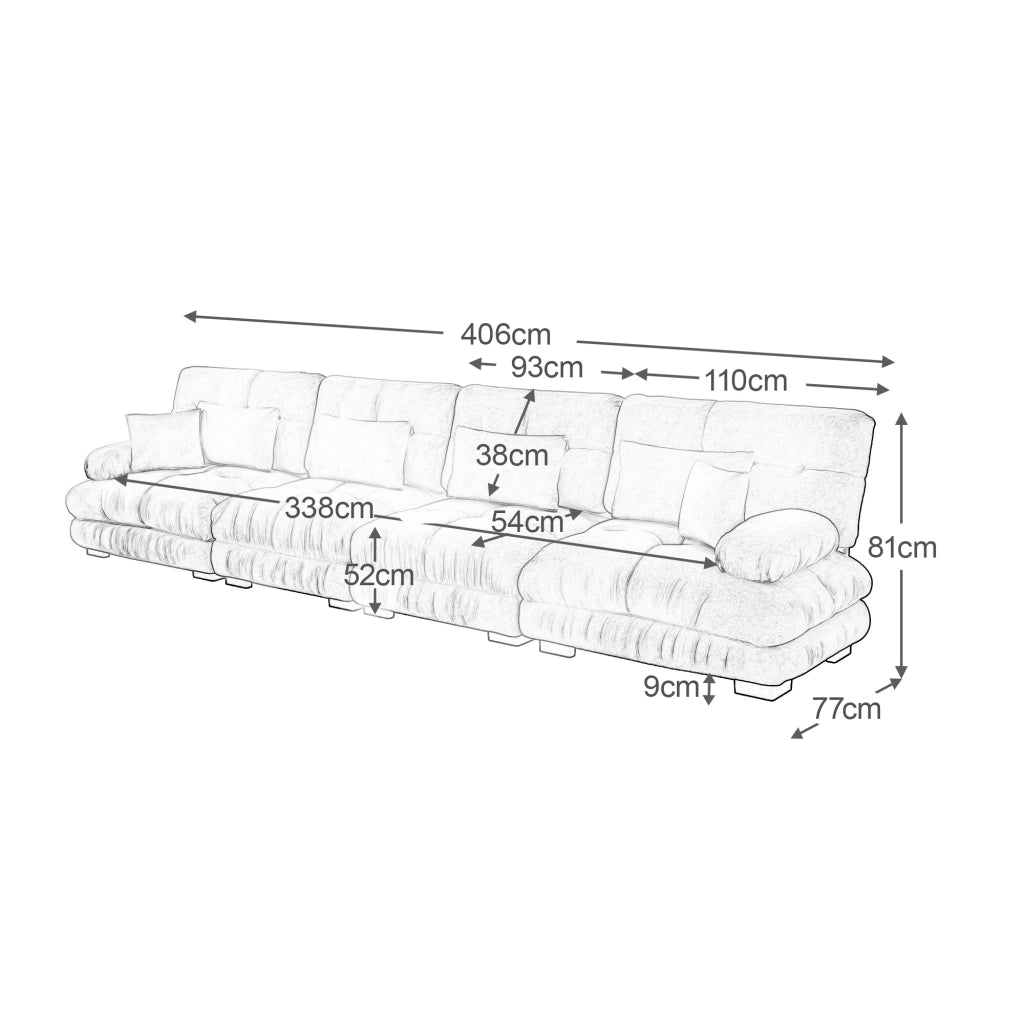Divano Angolare Modulare 4 Posti ¨C Xylo ¨C Chenille Marrone, Sofa Letto