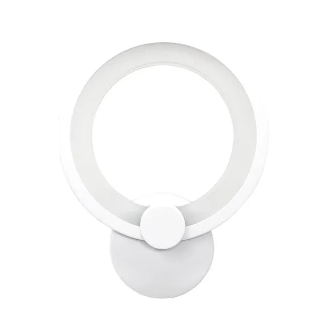 APPLIQUE ANELLO IN VETRO DA PARETE LUCE BIANCA LAMPADA LED INTERNO 9W Luca Calda 3000k