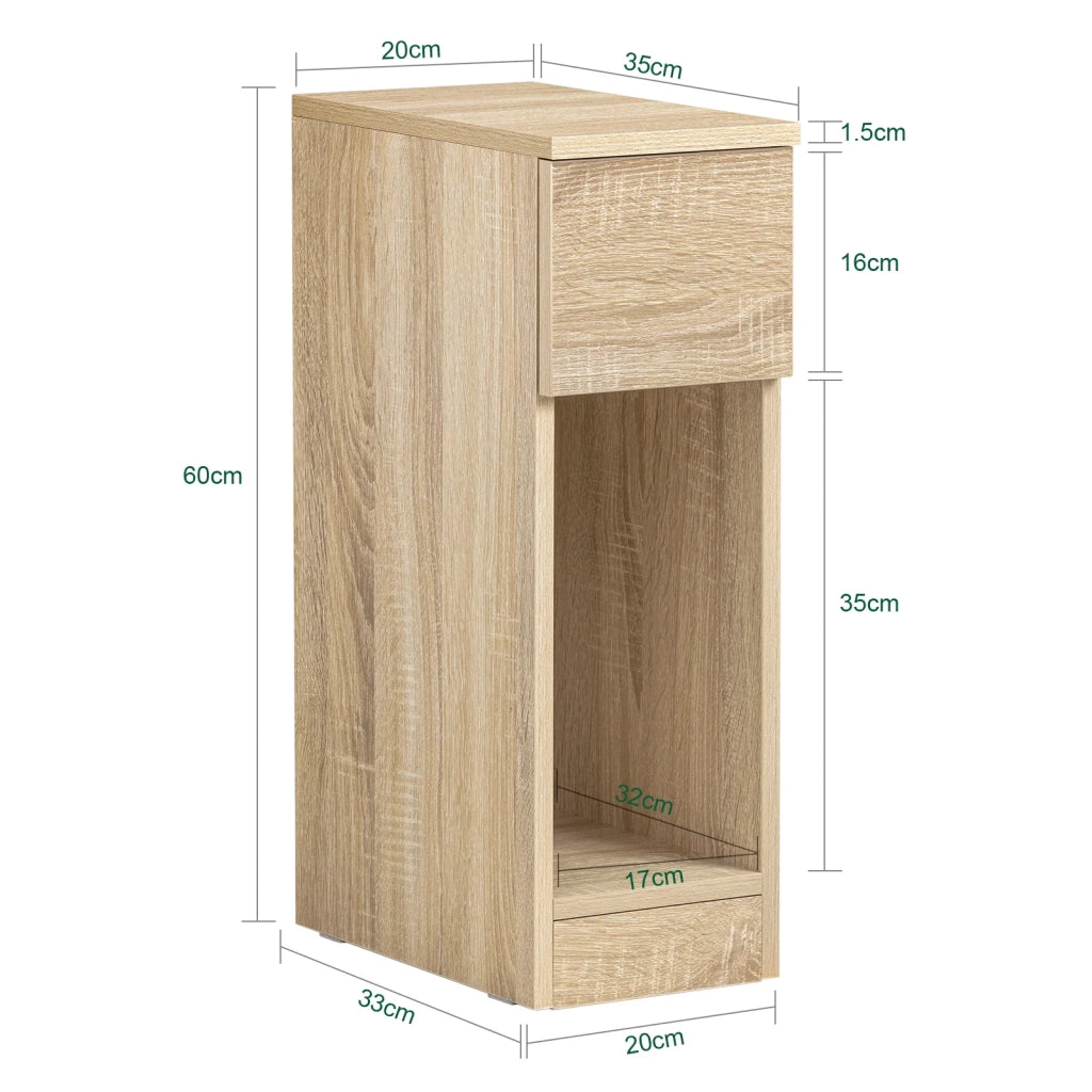SET 2 Comodini 20x60x35 Cm Naturali FBT111-Nx2