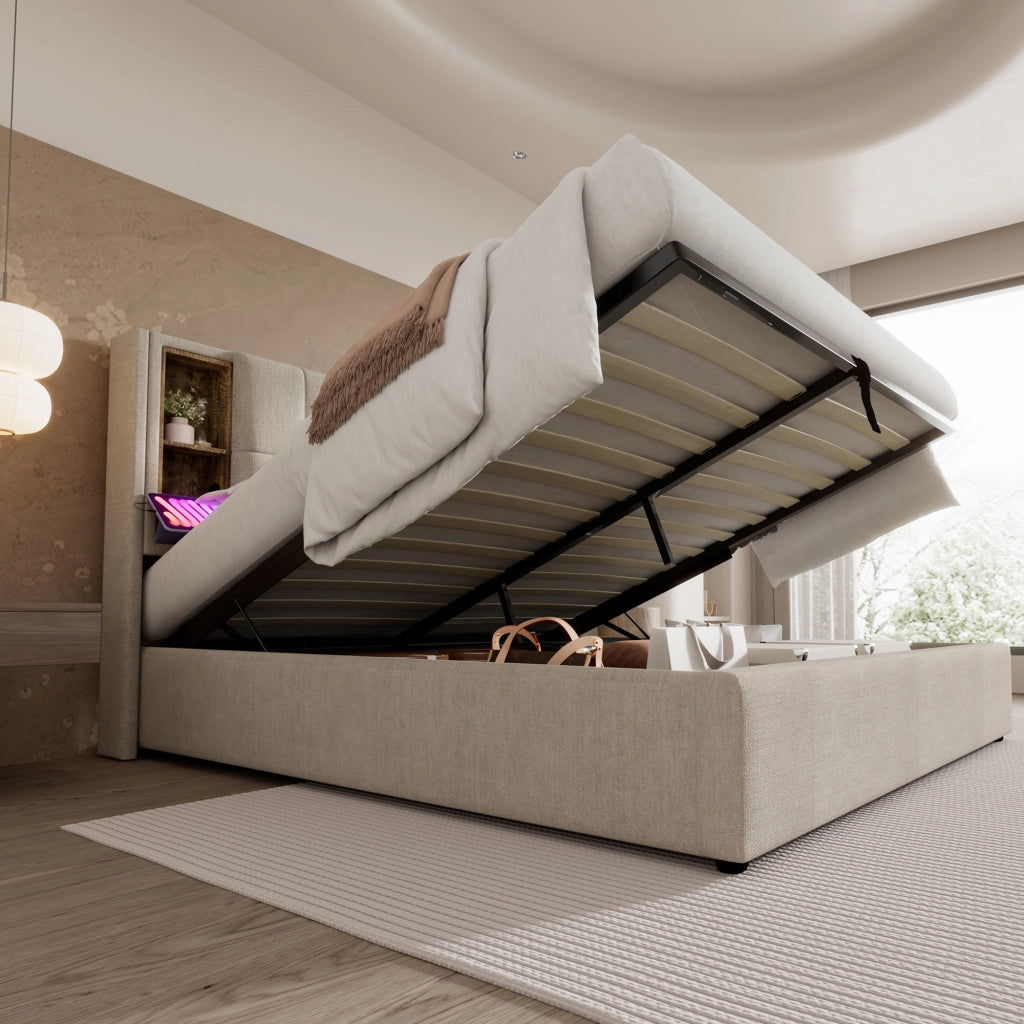 letto imbottito lino naturale 140 x 200 cm