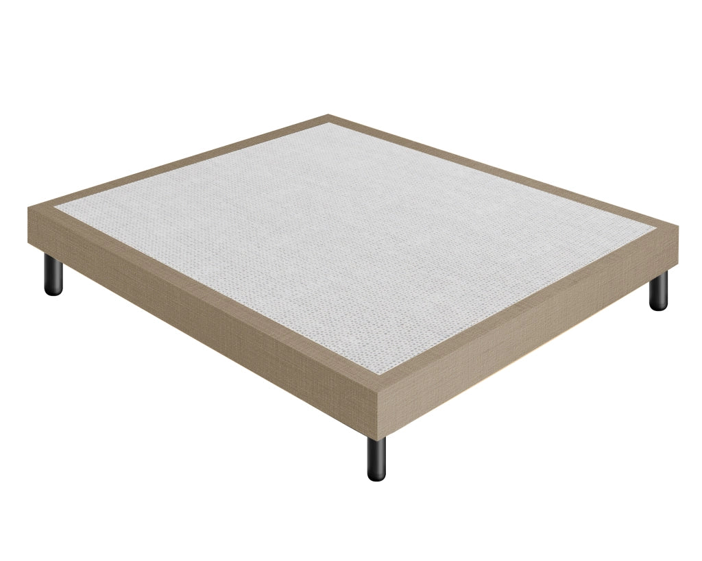 Letto Sommier Matrimoniale 160x190 Beige Rivestito - Resistente fino a 120 Kg per Persona