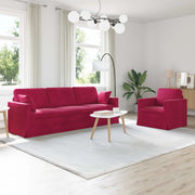 Set di divani 2 pz Rosso Vino Velluto 3407630
