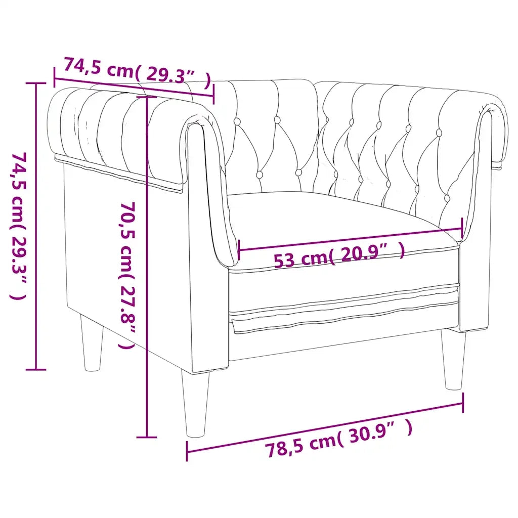 Poltrona Chesterfield Verde Scuro in Tessuto 372542