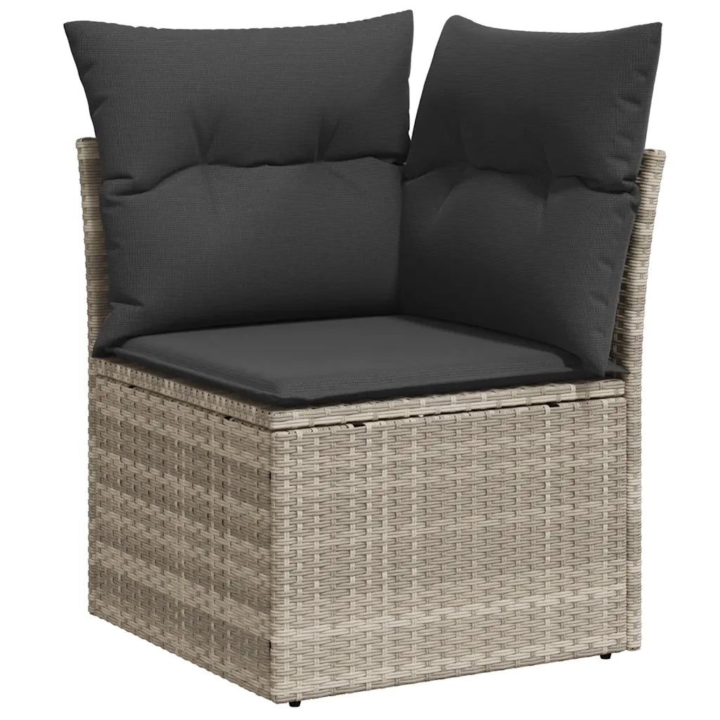 Set Divano da Giardino 8pz con Cuscini Grigio Chiaro Polyrattan 3327872