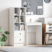 Scrivania con cassetto con lo scaffale 2 pcs Bianco 3337297