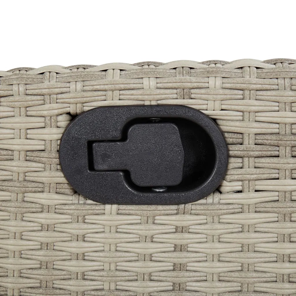 Set da Pranzo da Giardino 7 pz Cuscini Polyrattan Grigio Chiaro 3212857