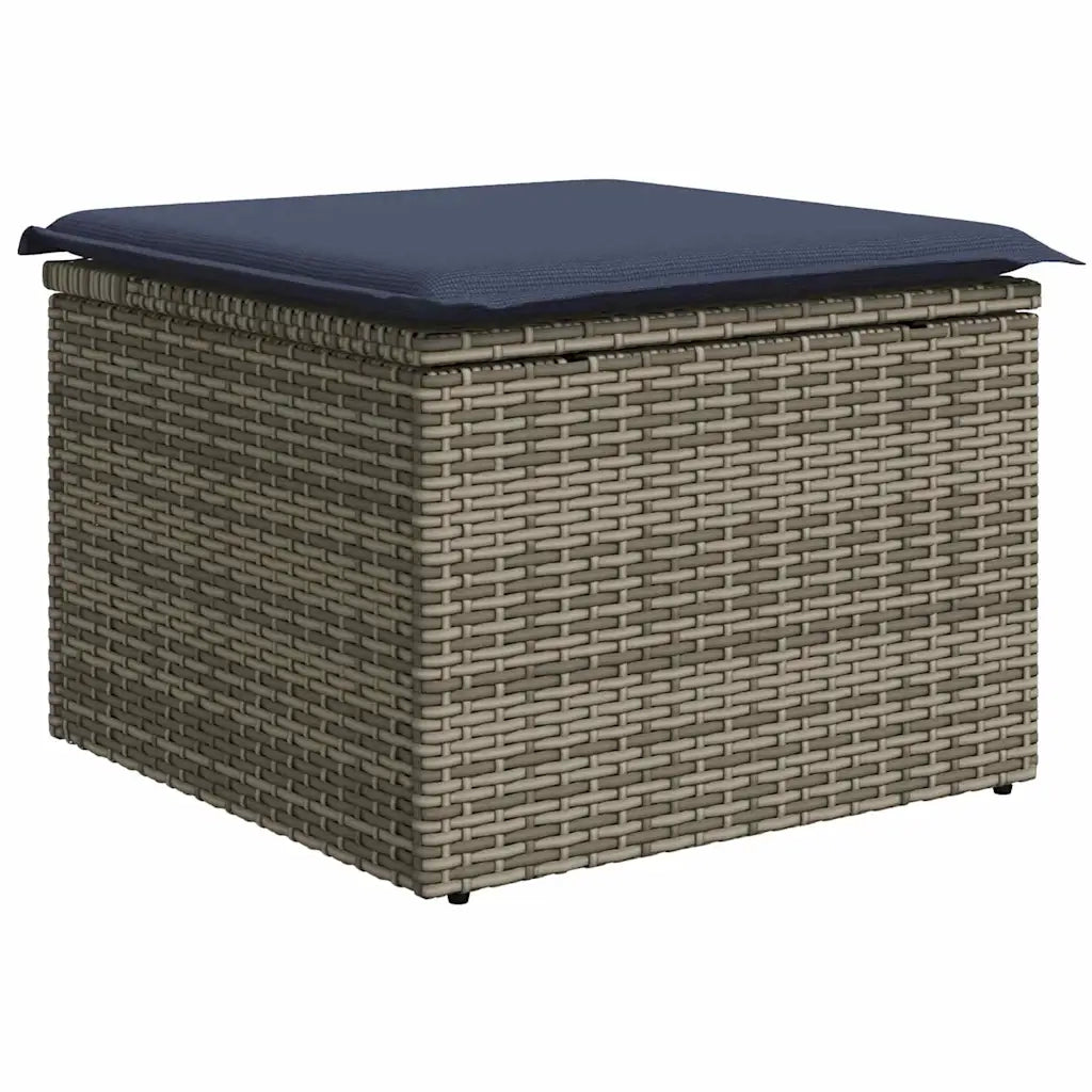 Set da Pranzo per Giardino con cuscino 7 pcs Grigio e Blu Navy 3349737