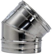 GOMITO A 45  ° INOX AISI 304 PER STUFA  EE ? cm.18