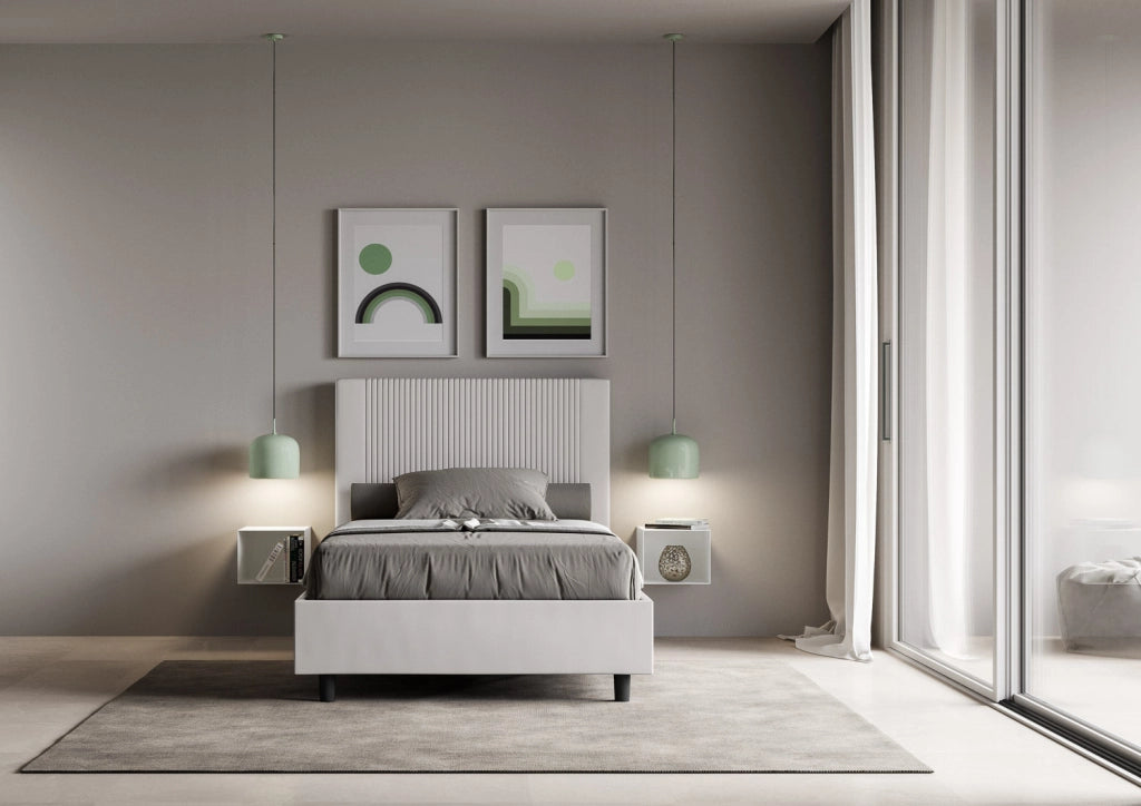 Letto Matrimoniale Large 170x190 cm con Rete Goya Bianco