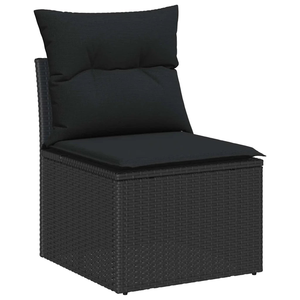 Set Divano da Giardino 9 pcs Nero polyrattan 3361373