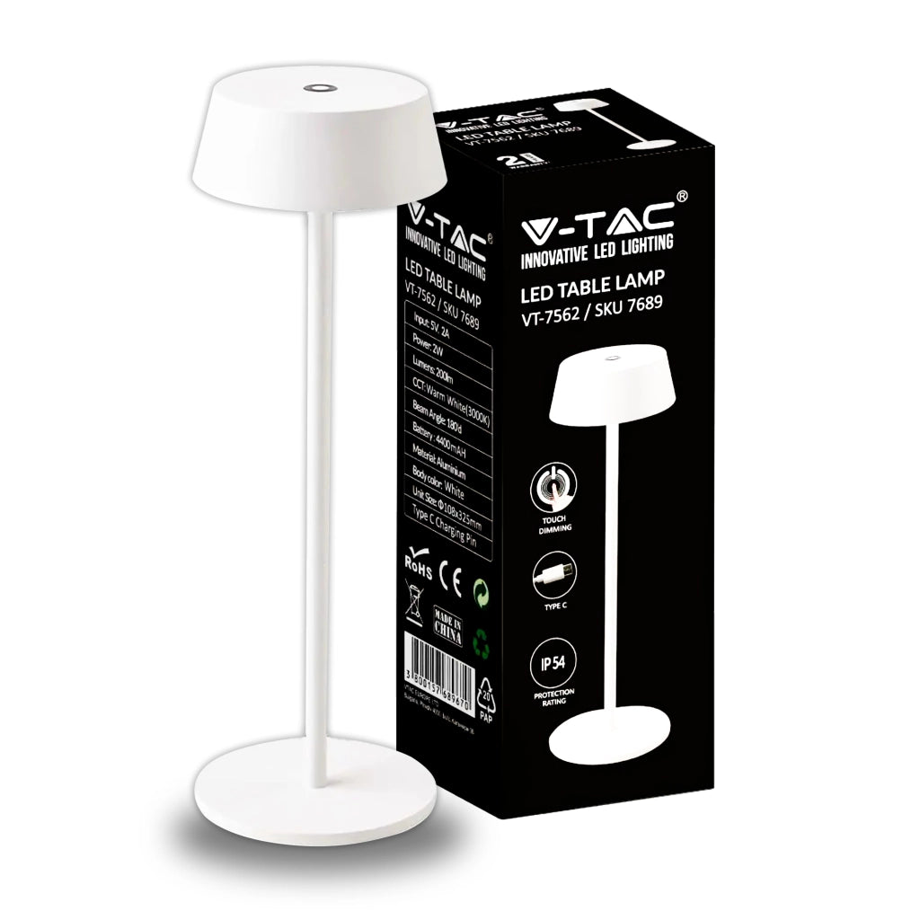 LED LAMPAGGIO da tavolo da 2W 3000K White Body IP54