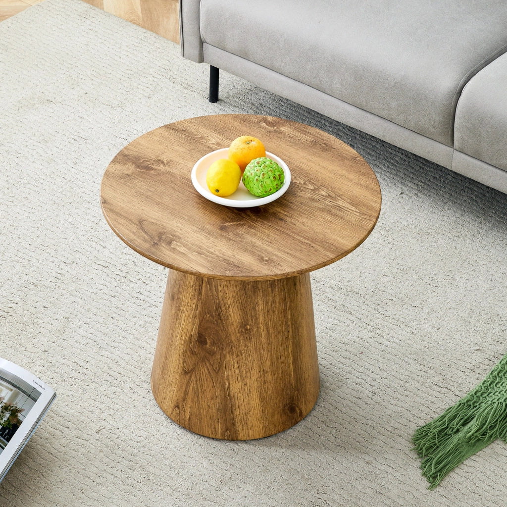 TAVOLINO ROTONDO 50 cm Effetto legno MDF