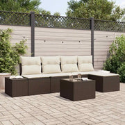 Set Divano da Giardino 5 pcs Marrone e Crema polyrattan 3355697