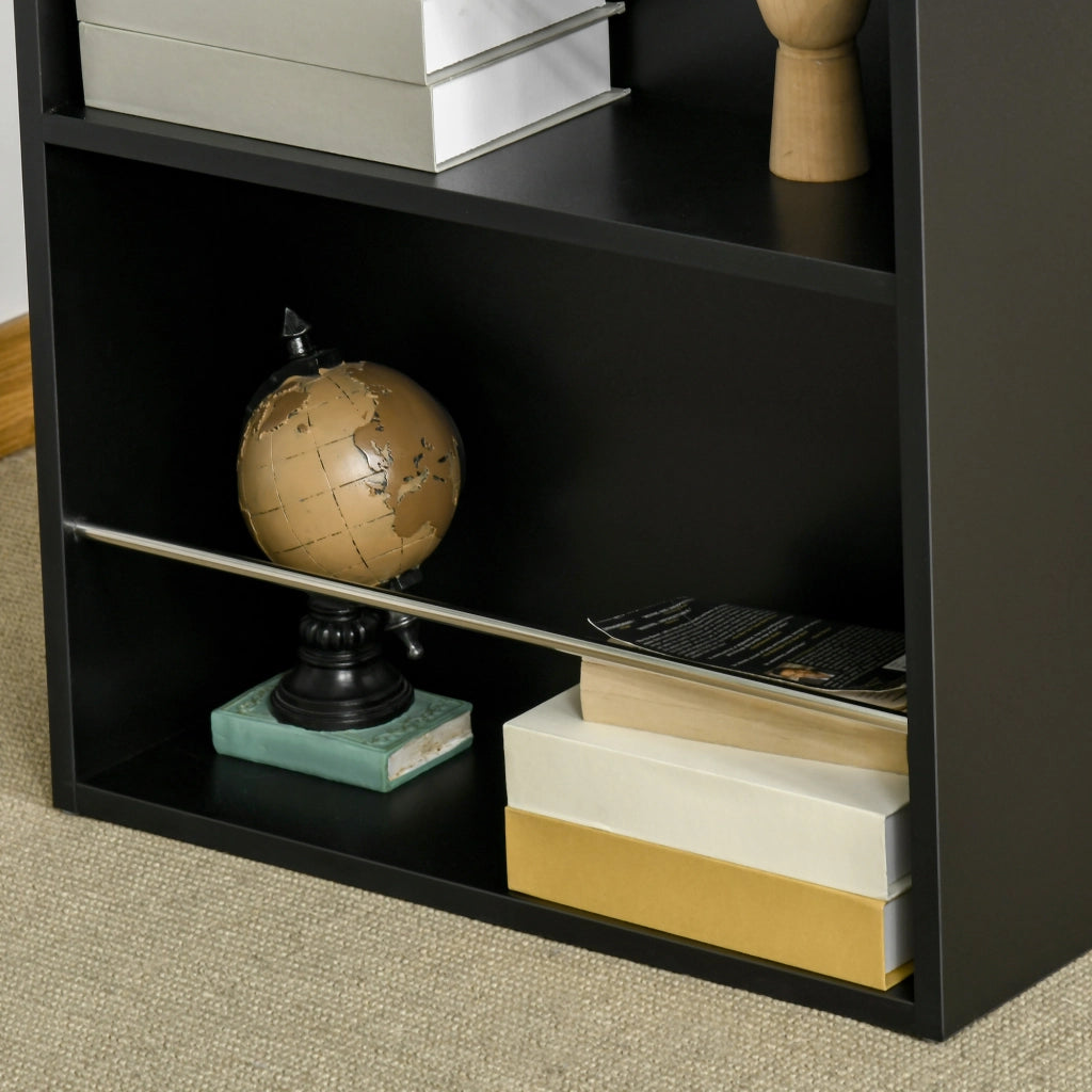 Tavolo da bar ¨C Minimal ¨C 112x57x106 cm, nero, 3 ripiani