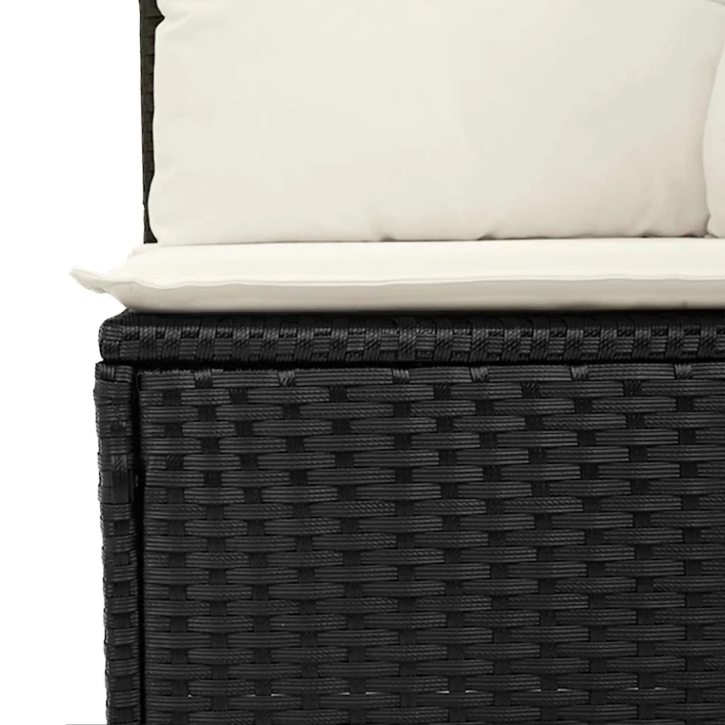 Set di divani con cuscino Nero e Crema polyrattan 3359106