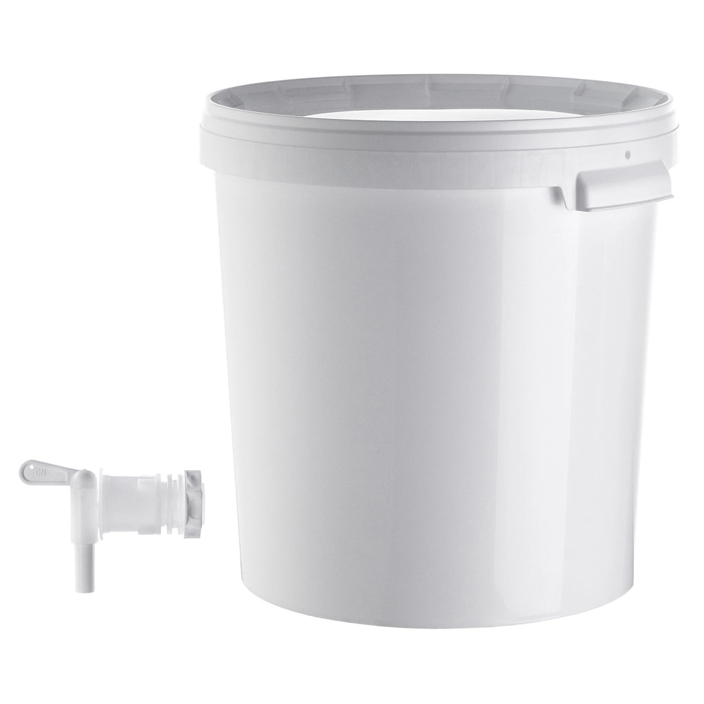 Contenitore di fermentazione KADAX da 33 litri, secchiello per vino, liquori e birra, con coperchio e rubinetto.