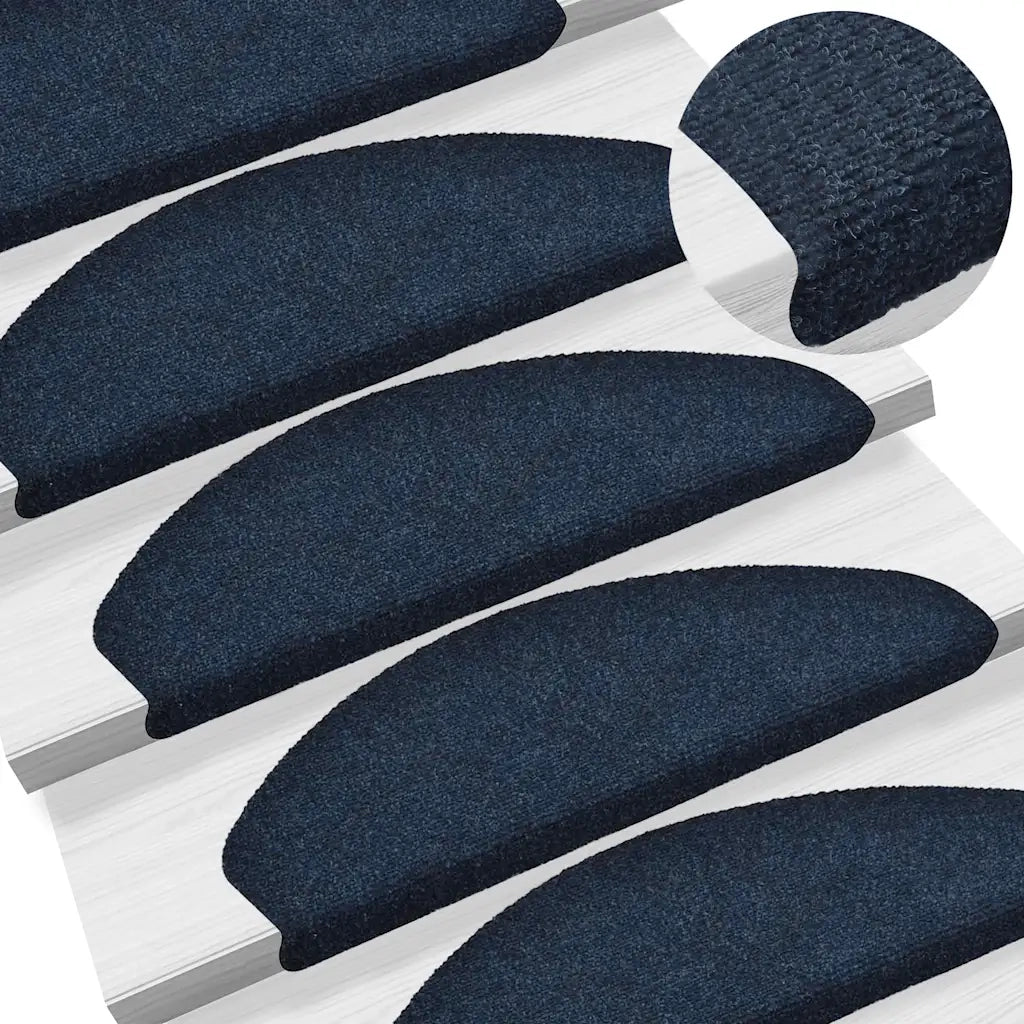 Tappetini per scale autoadesivi 30 pz 65x21x4 cm blu navy 3365665
