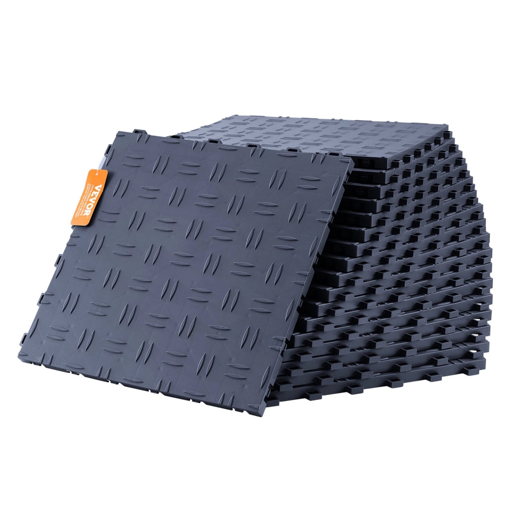 Piastrelle per Pavimento Garage ad Incastro Set di 25 Pezzi in PP 305 x 305 x 13,4 mm Grigio Grafite Antiscivolo per Officina e Fai da Te
