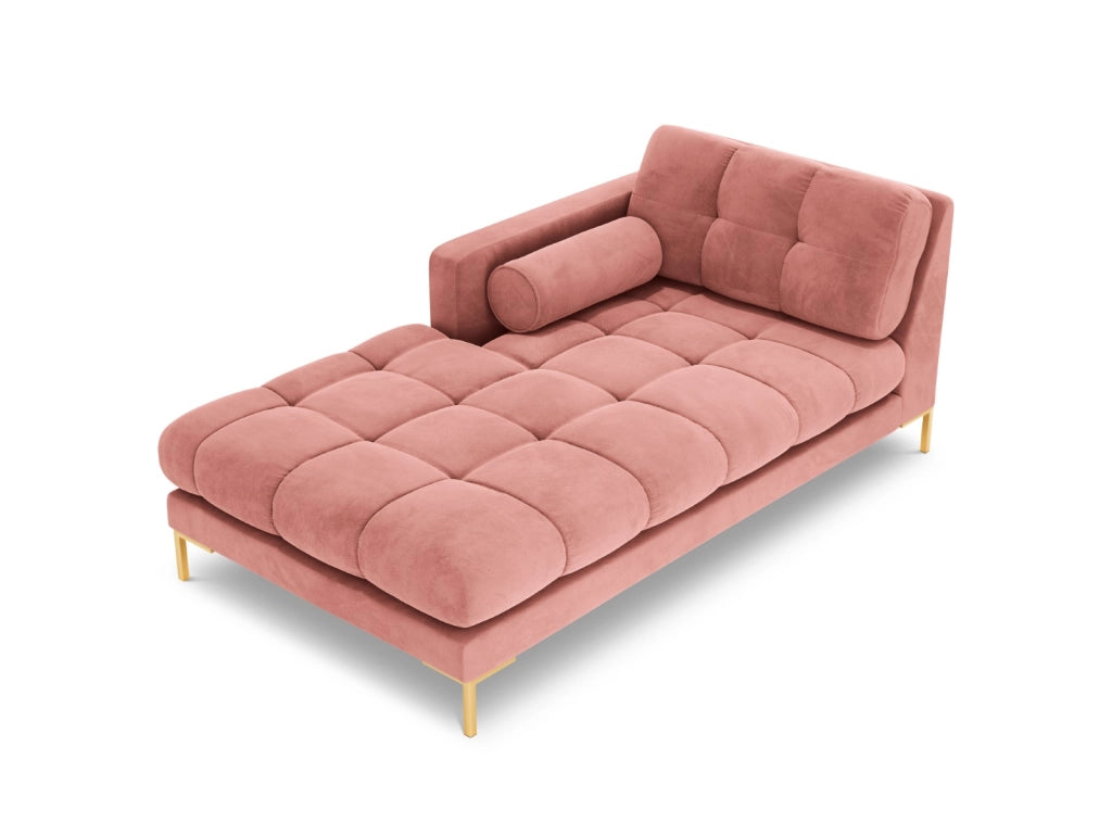 Cosmopolitan Design - Chaise longue sinistra "Bali" in velluto rosa 