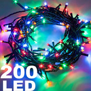 Trade Shop - Catena Luminosa 200 Luci Led Lucciole Multicolor Rgb Con Controller 8 Funzioni -