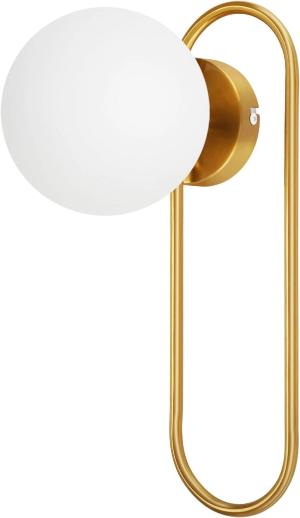 ZMH Applique da parete per interni in vetro dorato E14 per camera da letto e scale