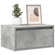 Comodini a Parete con Luci LED 2 pz Grigio Cemento 860218