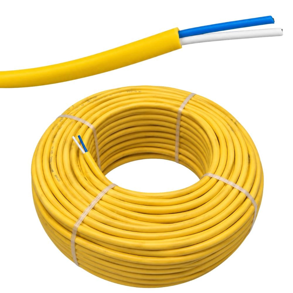 Cavo twistato 2x1 mm² per videocitofonia audio video giallo flessibile pvc resistente *** lunghezza metri 50, confez...
