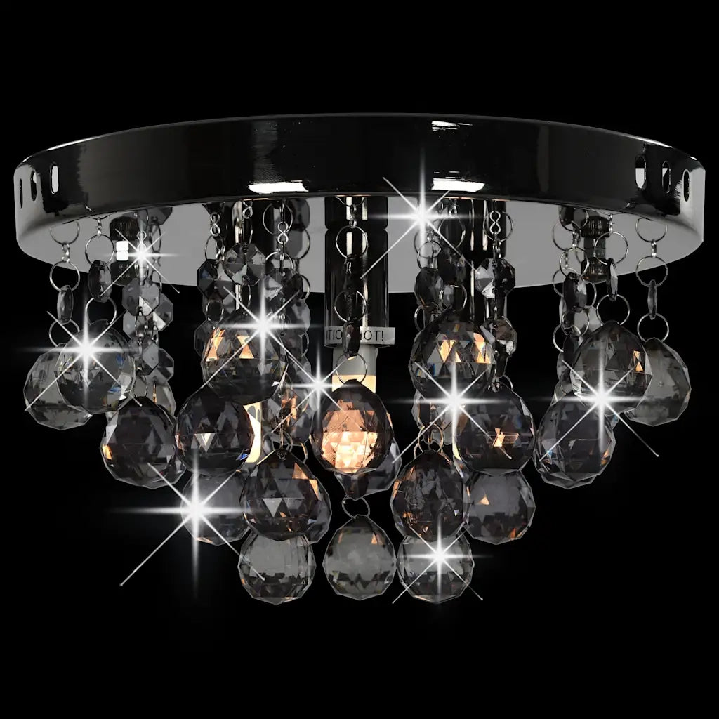 Lampadario con Perle Fumé Tondo Nero G9 281581