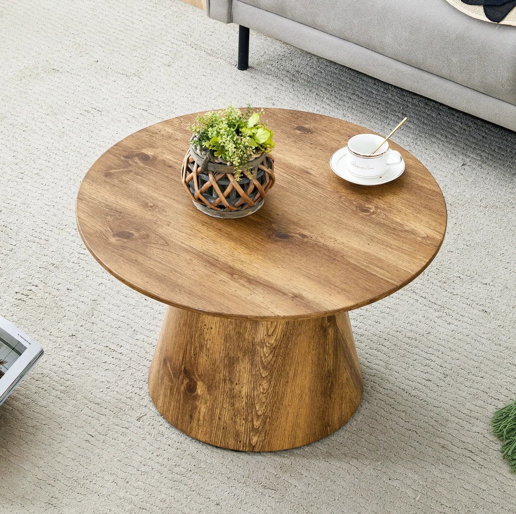 TAVOLINO ROTONDO 60 cm Effetto legno MDF