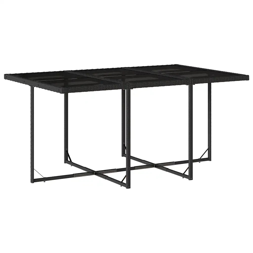 Set da Pranzo da Giardino 11 pz con Cuscini in Polyrattan Nero 3211747