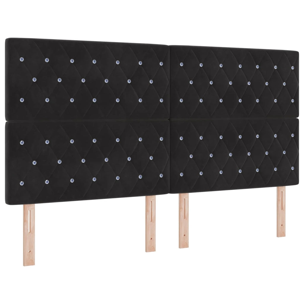 Letto box spring con materasso Nero 180 x 200 cm Velluto 3455152