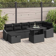 Set Divano da Giardino 8 pcs Nero polyrattan 3361182